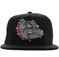 SM558 Bulldog Snapback Cap (Solid Black)