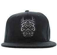SM569 Pitbull Snapback Cap (Solid Black)