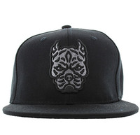 SM569 Pitbull Snapback Cap (Solid Black)