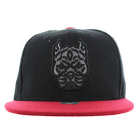 SM569 Pitbull Snapback Cap (Black & Red)