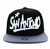 SM355 San Antonio City Snapback (Black & Light Grey)