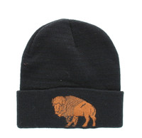 WB040 Buffalo Long Beanie (Solid Black)