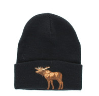 WB040 Moose Long Beanie (Solid Black)