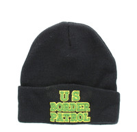 WB040 U.S Border Patrol Long Beanie (Solid Black)