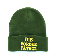 WB040 U.S Border Patrol Long Beanie (Solid Olive)