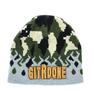 WB050 GIT R DONE Short Beanie (Light Grey & Military Camo)