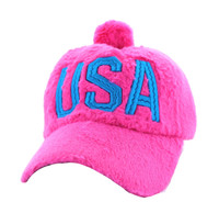 WV033 USA Velcro Cap (Solid Hot Pink)