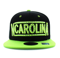 SM331 North Carolina State Snapback (Black & Neon Lime)