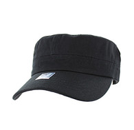 VP085  Washed Cotton Castro Caps (Black)