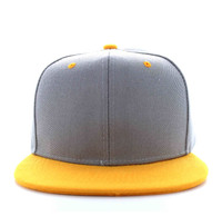 SP018 Two Tone Snapback Cap (Light Grey & Gold)