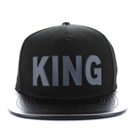 SM611 King Snapback Cap (Black & Black)