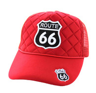 SM615 Route 66 Trucker Mesh Cap (Solid Red)