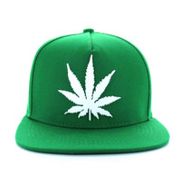 SM355 Marijuana Cotton Snapback (Solid Kelly Green)