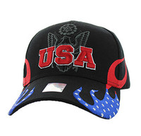 VM078 USA W/FLAME - BLACK