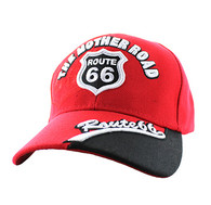 VM170 Route 66 Velcro Cap (Solid Red)