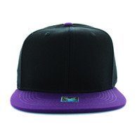 SP028 Blank Cotton Snapback (Black & Purple)