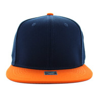 SP028 Blank Cotton Snapback (Navy & Orange)