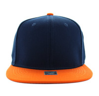 SP028 Blank Cotton Snapback (Navy & Orange)