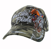 VM291 Native Pride Horse Velcro Cap (Solid Hunting Camo)