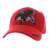 VM516 Rebel Flag Eagle Velcro Cap (Solid Red)