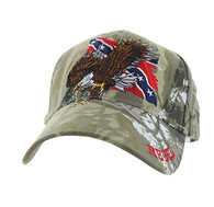 VM516 Rebel Flag Eagle Velcro Cap (Solid Hunting Camo)