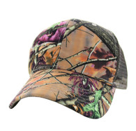 Blank Mesh Back Trucker Velcro Cap (Solid Hunting Camo) - VP022