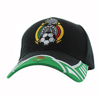 VM421 Mexico Soccer Velcro Cap (Black & Kelly Green)