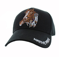 VM657Native Pride Horse Velcro Cap (Solid Black)