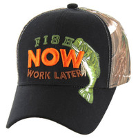 VM195 FISH NOW WORK LATER - BLACK/HUNTING CAMO