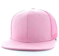 SP029 Plain Cotton Mesh Trucker Cap (Solid Light Pink)