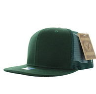 SP029 Plain Cotton Mesh Trucker Cap (Solid Dark Green)