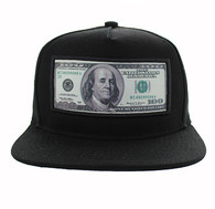 SM683 Dollar Snapback Cap (Black & Black)