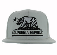 SM616 Cali Bear Snapback Cap (White & White - Black)