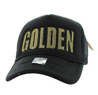 SM740 Golden Trucker Mesh Cap (Black & Black)