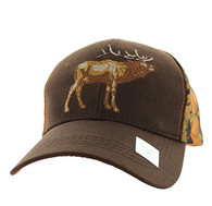 VM032 Elk Velcro Cap (Brown & Orange Camo)