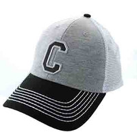 SM900 Solid Letter C Cotton Mesh Trucker Cap (Grey & Black)