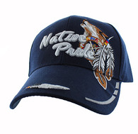 VM291 Native Pride Wolf Velcro Cap (Solid Navy)