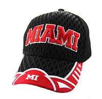 VM421 Miami City Big Mesh Velcro Cap (Black & Red)