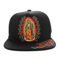 SM309 Guadalupe Rose Snapback Cap (Black & Black)