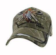 VM059 Native Pride Warrior Axe Velcro Cap (Solid Hunting Camo)