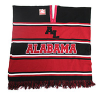 WP010 Winter Alabama Poncho (Black & Burgundy)