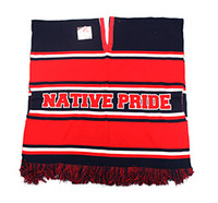 WP010 Winter Native Pride Poncho (Navy & Red)