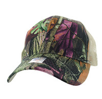 VP022 Blank Mesh Back Trucker Velcro Cap #5 (Hunting Camo & Khaki)