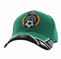 VM421 Mexico Soccer Velcro Cap (Kelly Green & Black)