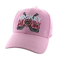 VM764 Hockey Mom Cotton Velcro Cap (Solid Light Pink)
