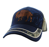 VM150 Hunting Buffalo Velcro Cap (Navy & Hunting Camo)