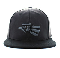 SM800 Mexico Eagle PU Snapback (Black & Black)