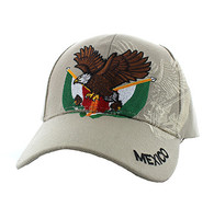 VM284 Mexico Baseball Velcro Cap (Solid Khaki)