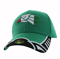 VM421 Mexico Eagle Baseball Velcro Cap (Kelly Green & Black)