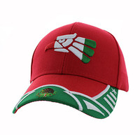 VM421 Mexico Eagle Baseball Velcro Cap (Red & Kelly Green)